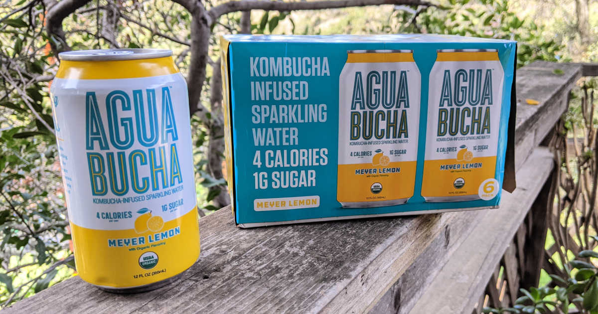 meyer lemon agua bucha cans.