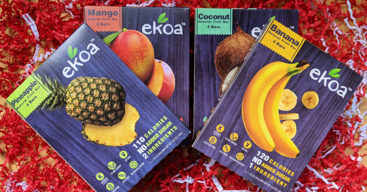 boxes of ekoa fruit bars.