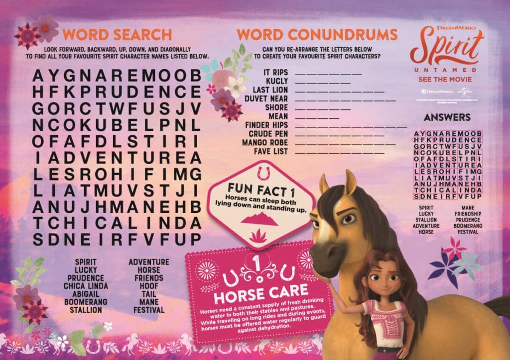 Free Printable Spirit Untamed Word Search | Mama Likes This