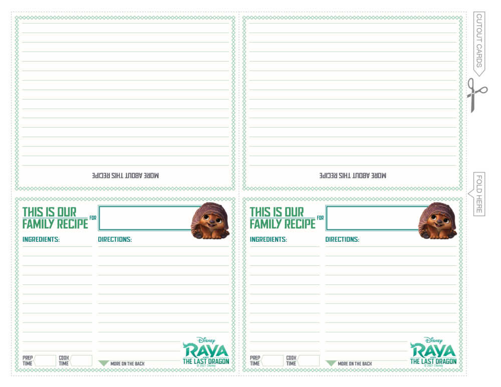 printable raya recipe cards.