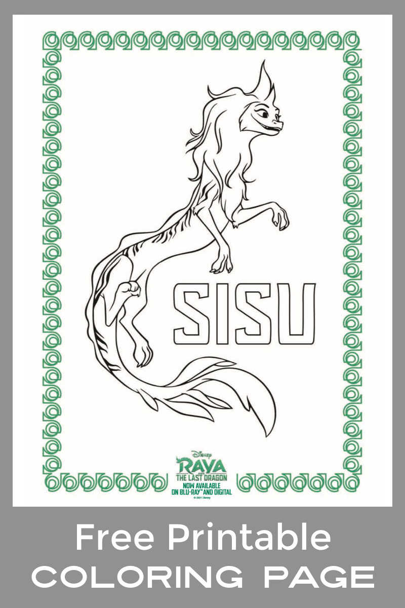 Download this free printable Sisu coloring page, so your child can color the Raya and The Last Dragon character.