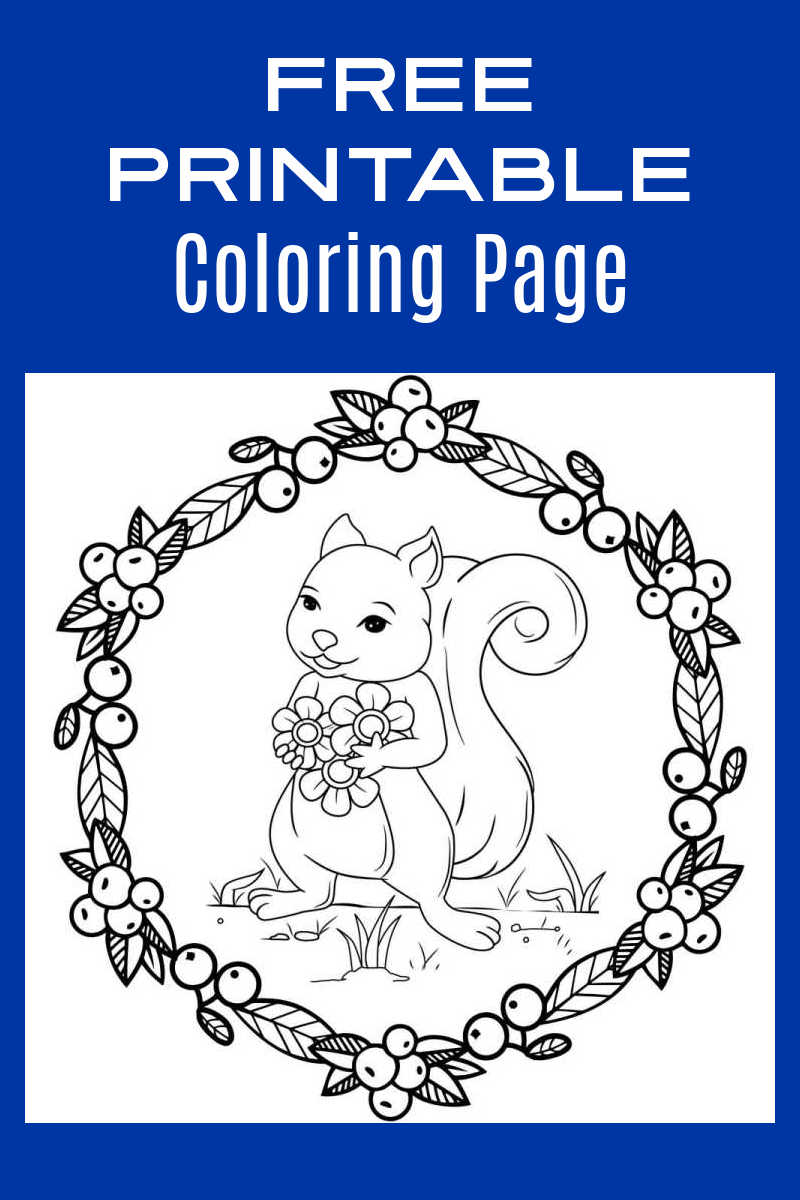 When you download this free printable squirrel holding flowers coloring page, an adult or child can have fun coloring it. 