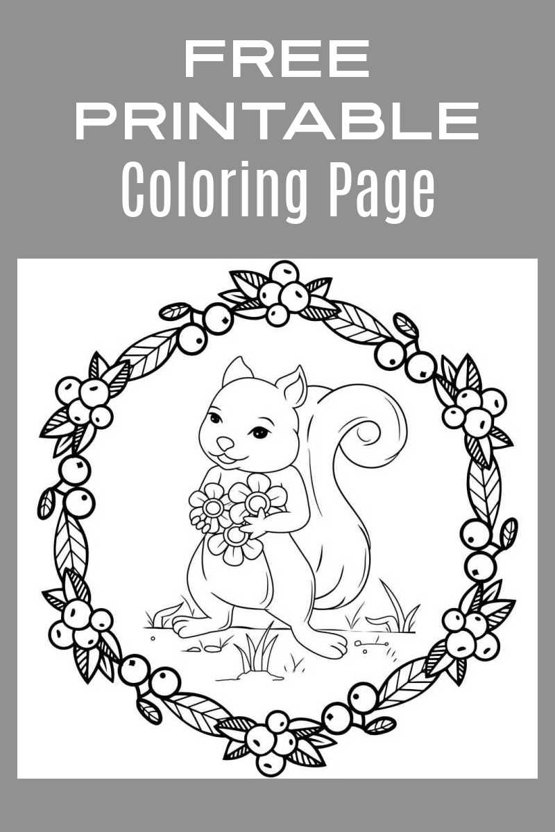 When you download this free printable squirrel holding flowers coloring page, an adult or child can have fun coloring it. 