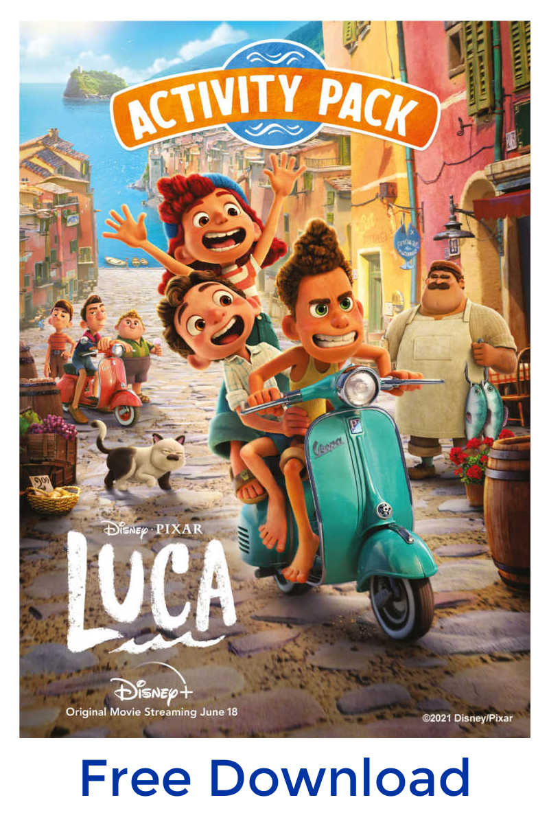 LUCA Now Streaming on Disney+ — FREE Activity Packet