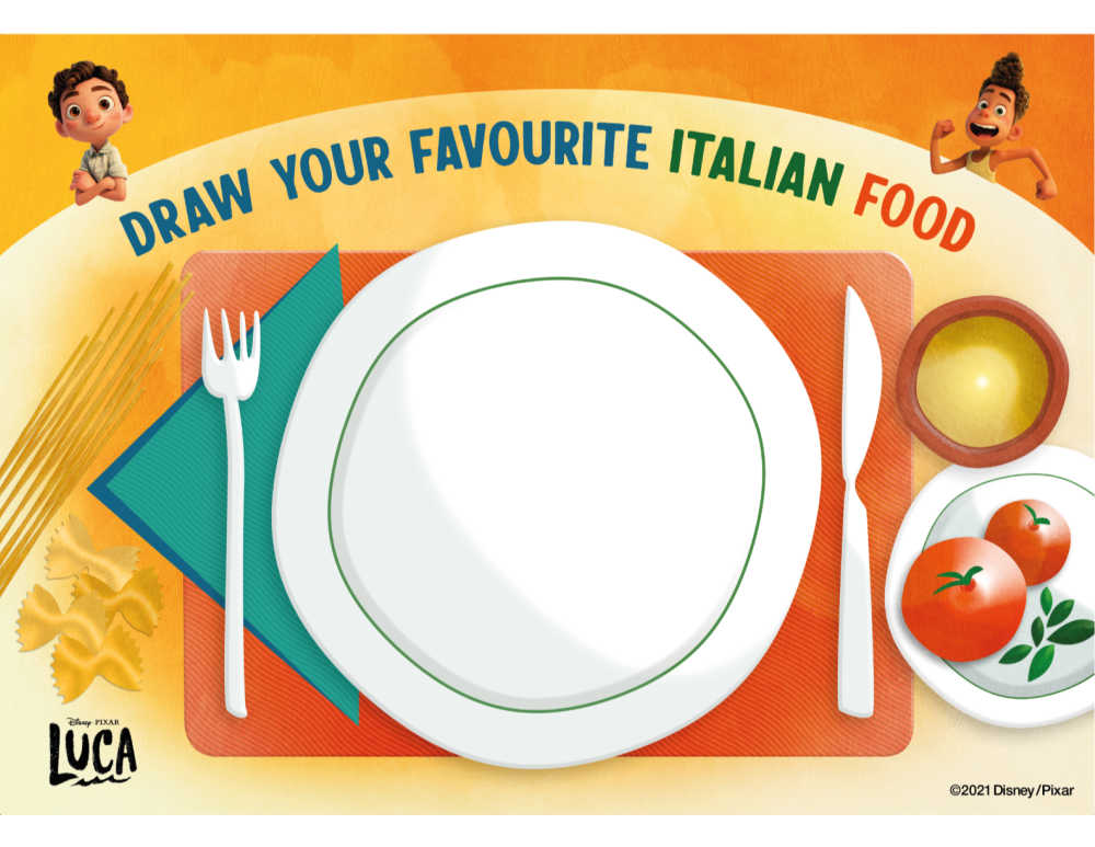 italian food drawing activity