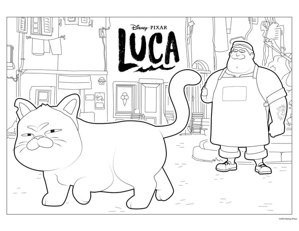 luca cat coloring page
