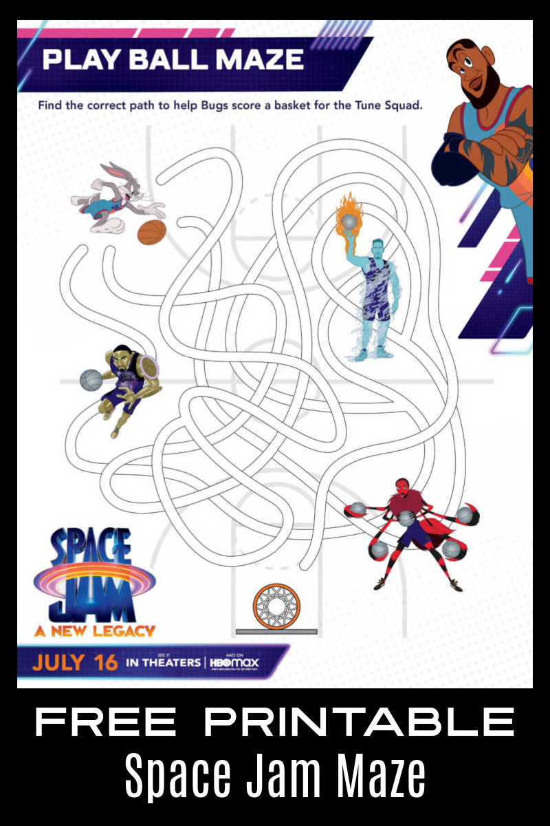 Your child will have a fun challenge, when they follow the curves to complete this Space Jam maze inspired by the new movie. #ad