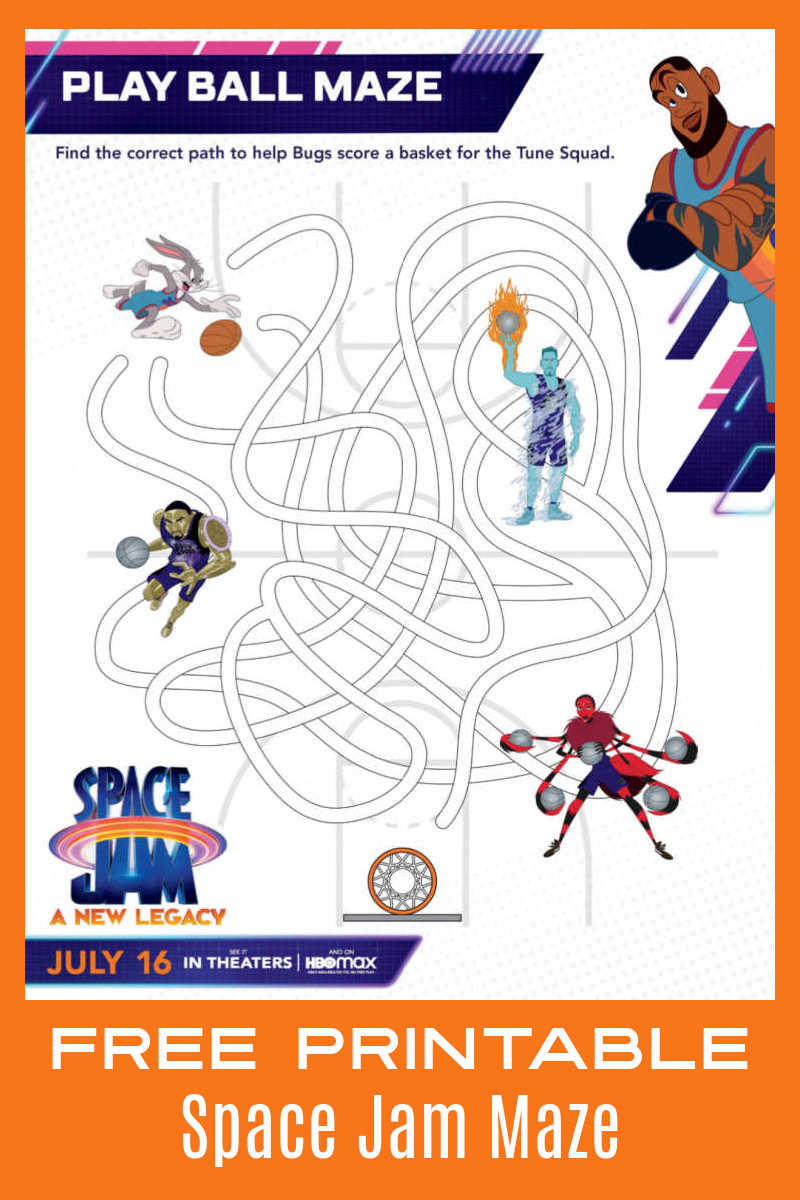 Your child will have a fun challenge, when they follow the curves to complete this Space Jam maze inspired by the new movie. #ad