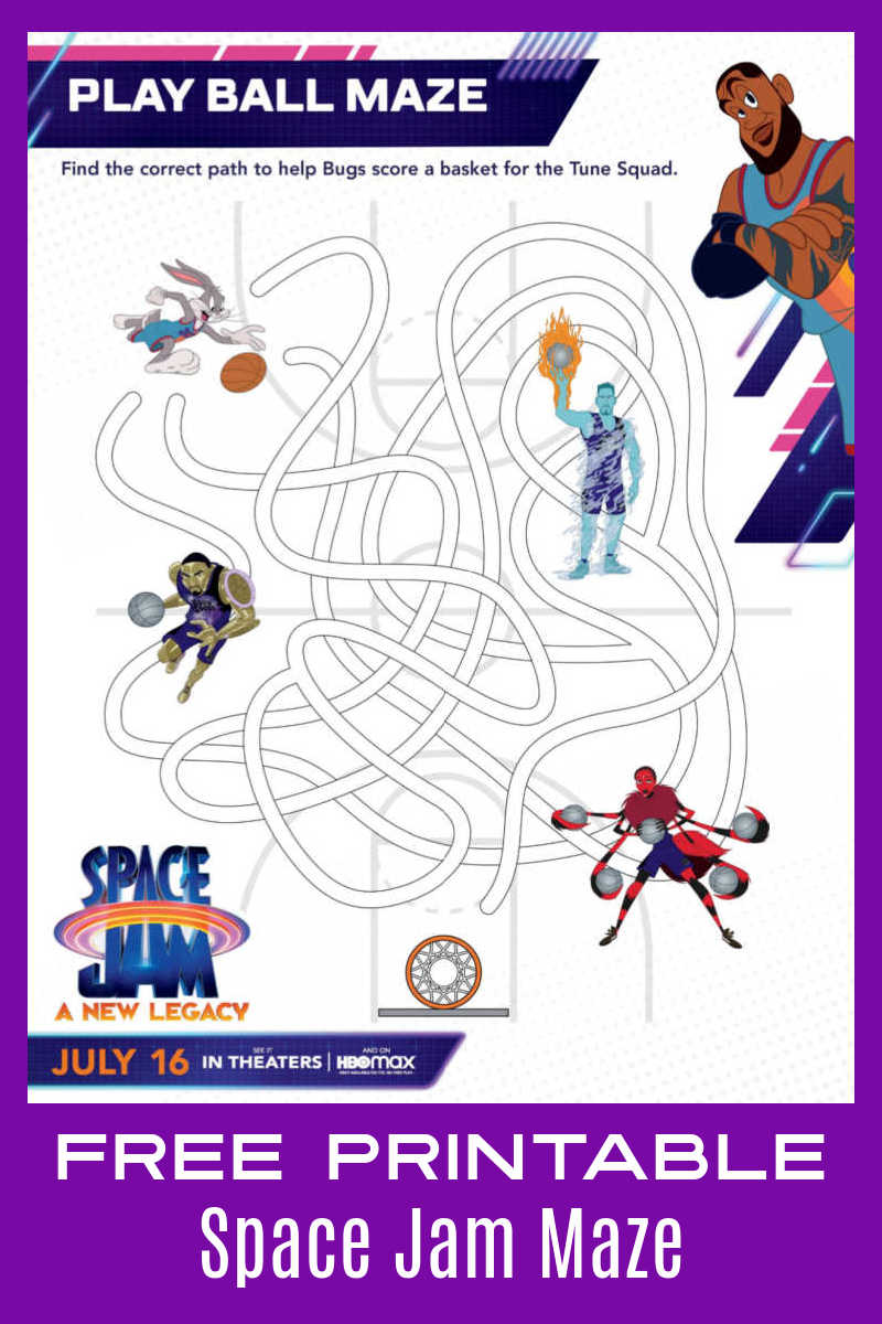 Your child will have a fun challenge, when they follow the curves to complete this Space Jam maze inspired by the new movie. #ad