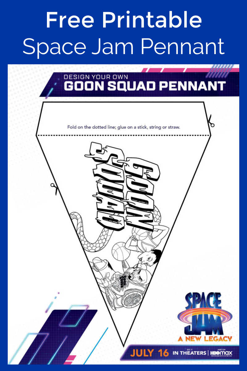 Your child can make a Good Squad pennant, if they will be cheering for the 'other' team in the Space Jam movie. #ad