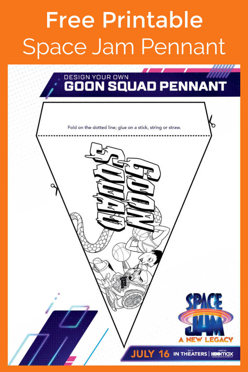 Your child can make a Good Squad pennant, if they will be cheering for the 'other' team in the Space Jam movie. #ad