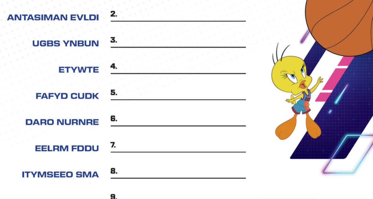 space jam word scramble