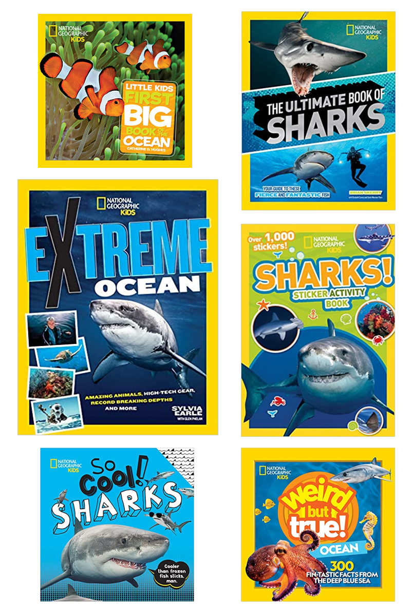 Shark Week is here, so your kids will love reading and interacting with beautifully illustrated National Geographic sharks books.