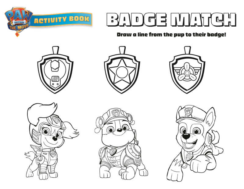 paw patrol badge match