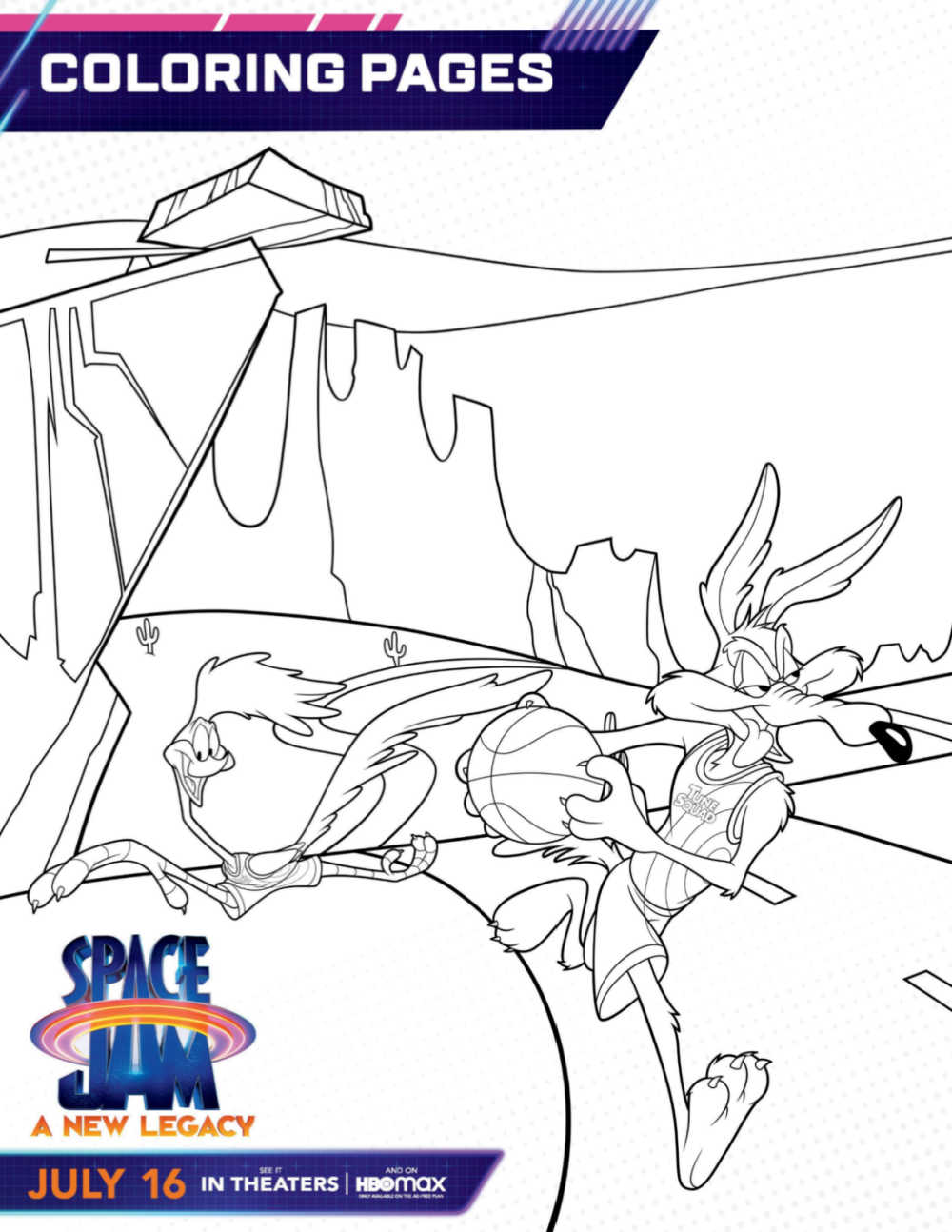 printable space jam coloring page