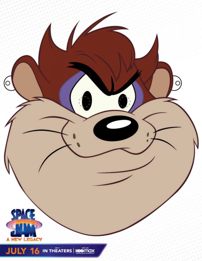 Free Printable Space Jam Taz Mask Craft Mama Likes This