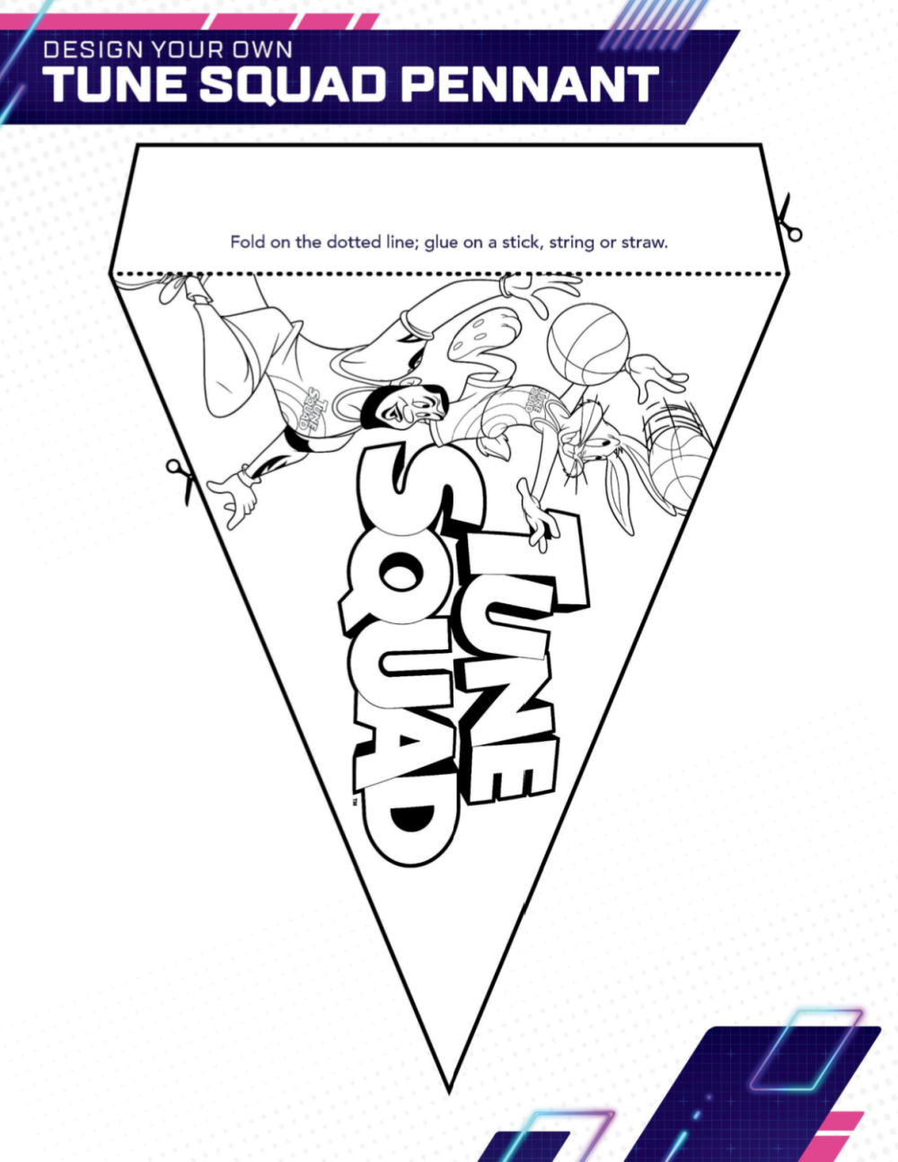 printable tune squad pennant craft