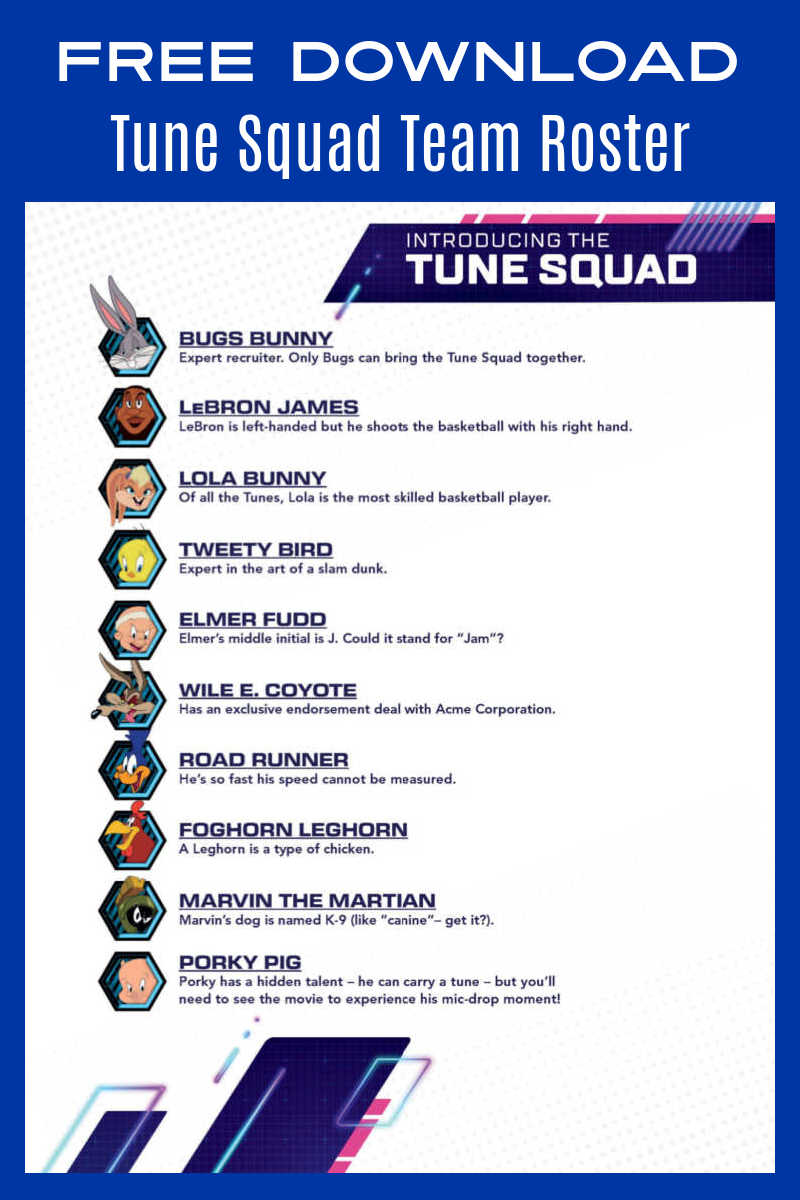 printable tune squad roster