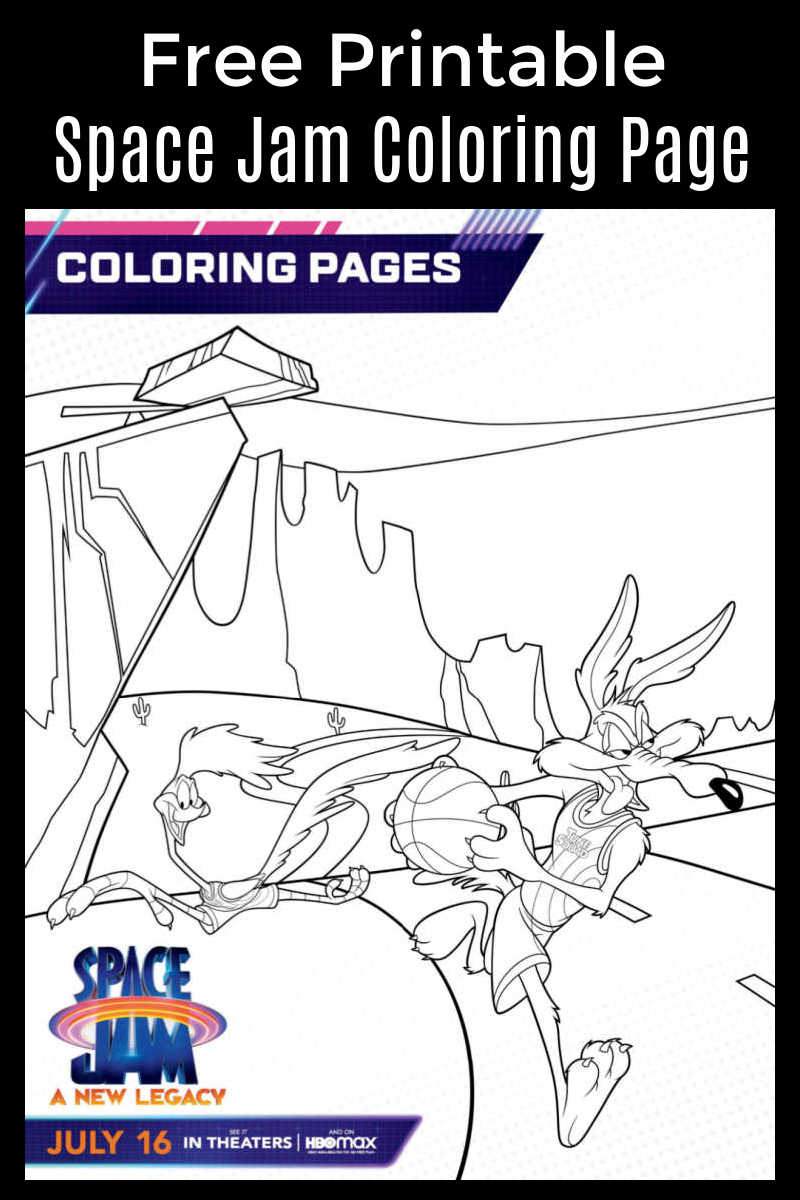 Download this free printable Space Jam coloring page, so your child can color this action packed picture of Road Runner and Wile. E. Coyote. #ad