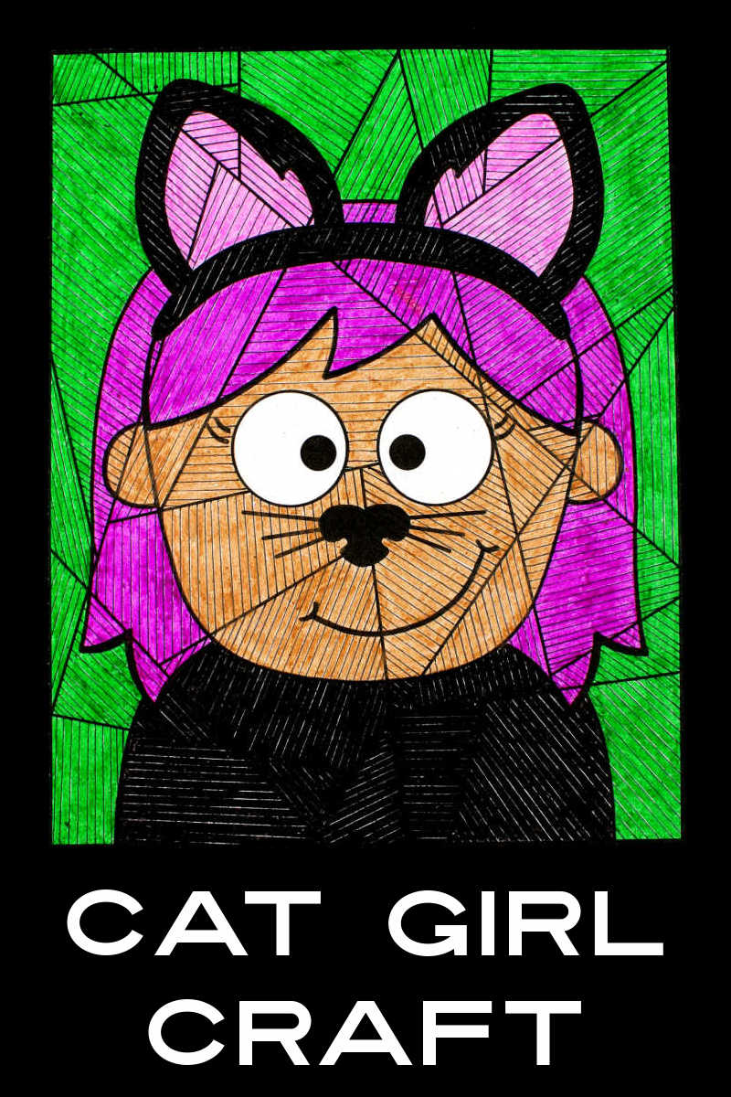 It's great fun to dress up as a cat, so kids will enjoy making this Halloween cat girl craft with my free printable template. 
