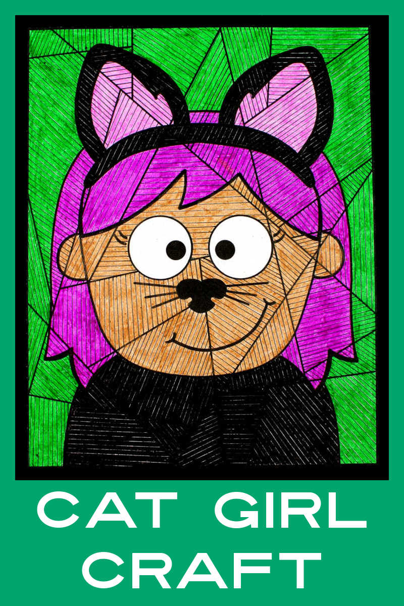 It's great fun to dress up as a cat, so kids will enjoy making this Halloween cat girl craft with my free printable template. 