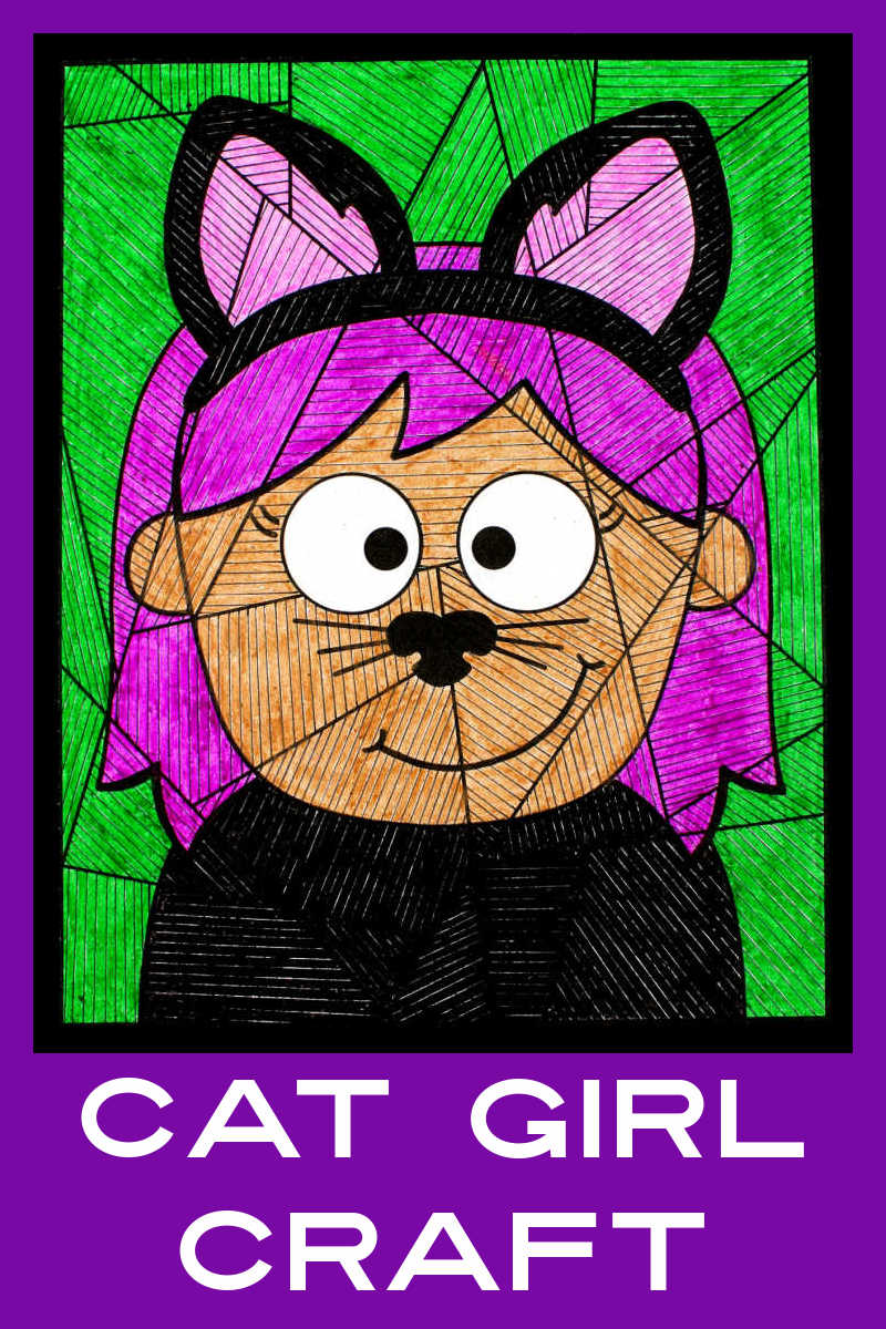 It's great fun to dress up as a cat, so kids will enjoy making this Halloween cat girl craft with my free printable template. 