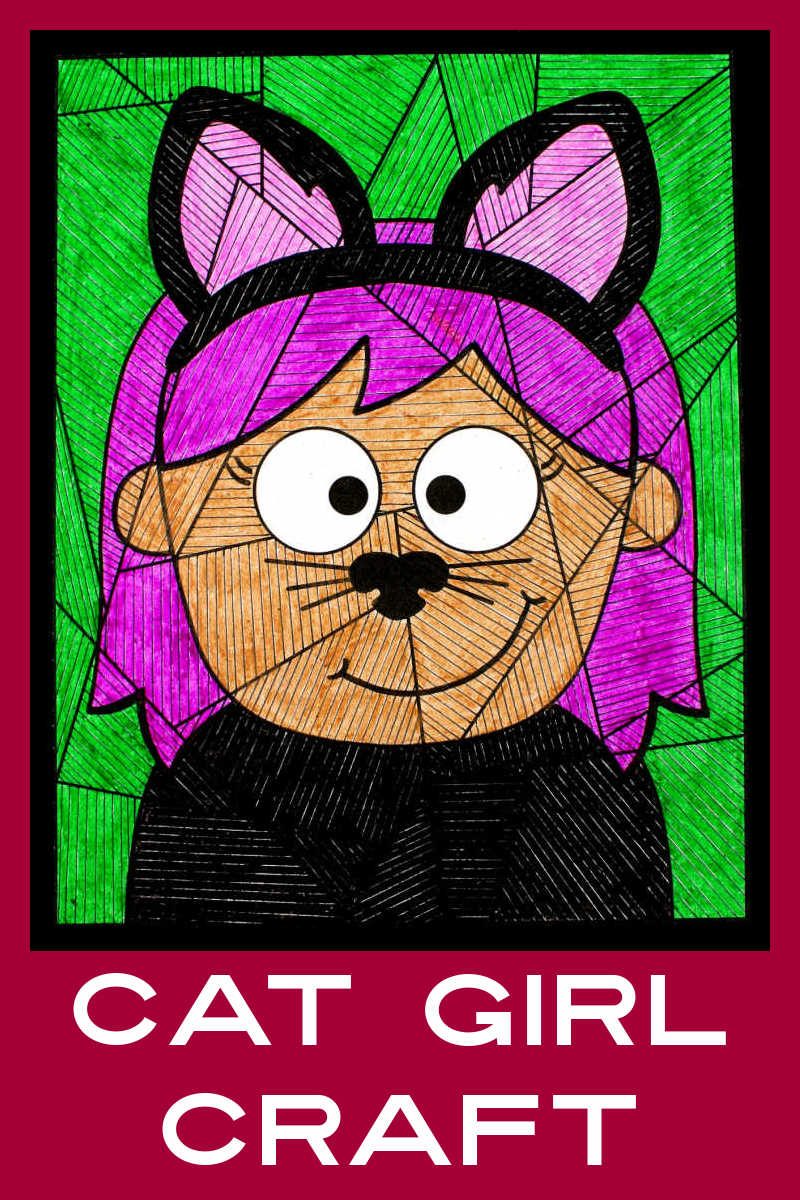 It's great fun to dress up as a cat, so kids will enjoy making this Halloween cat girl craft with my free printable template. 