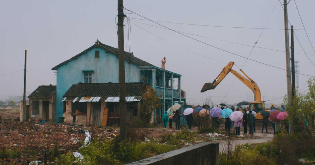 bulldozer at chinese house