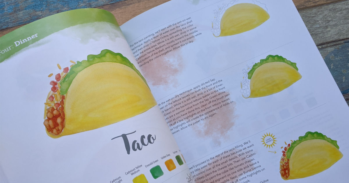 taco watercolor instructions