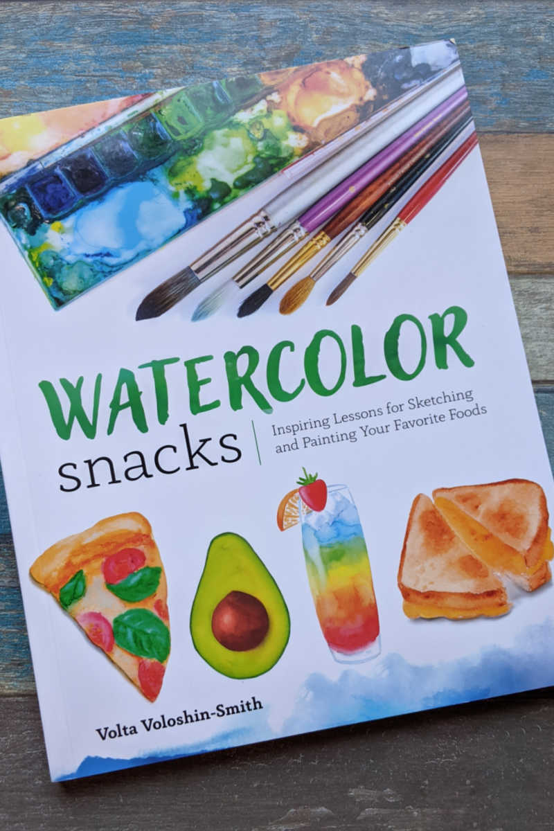 Watercolor Snacks is a fun how-to art book, so you can enjoy learning new techniques for drawing and painting food. 