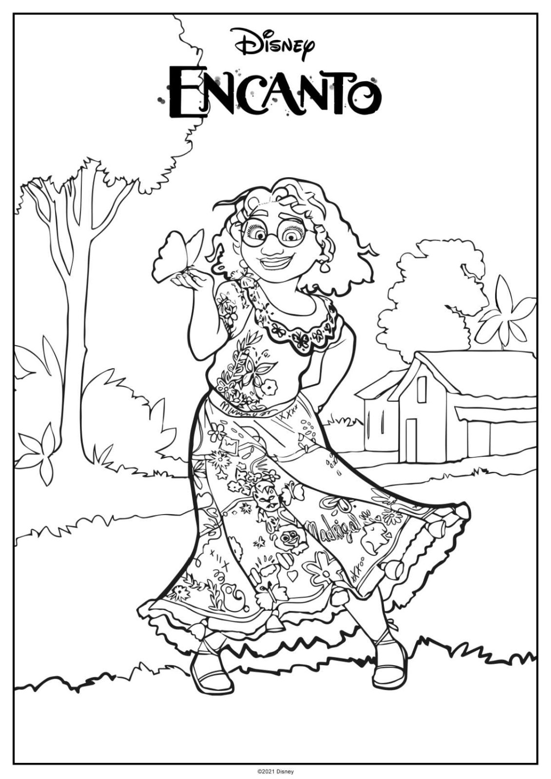 free download: encanto mirabel coloring page - mama likes this