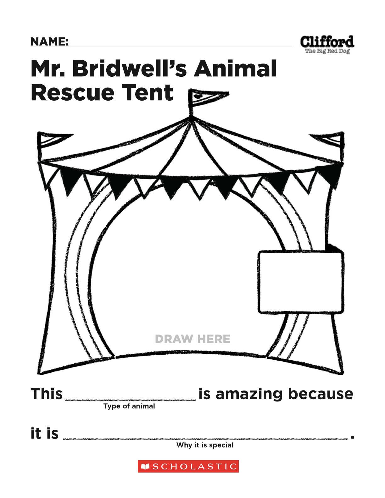 clifford mr birdwell rescue tent coloring page