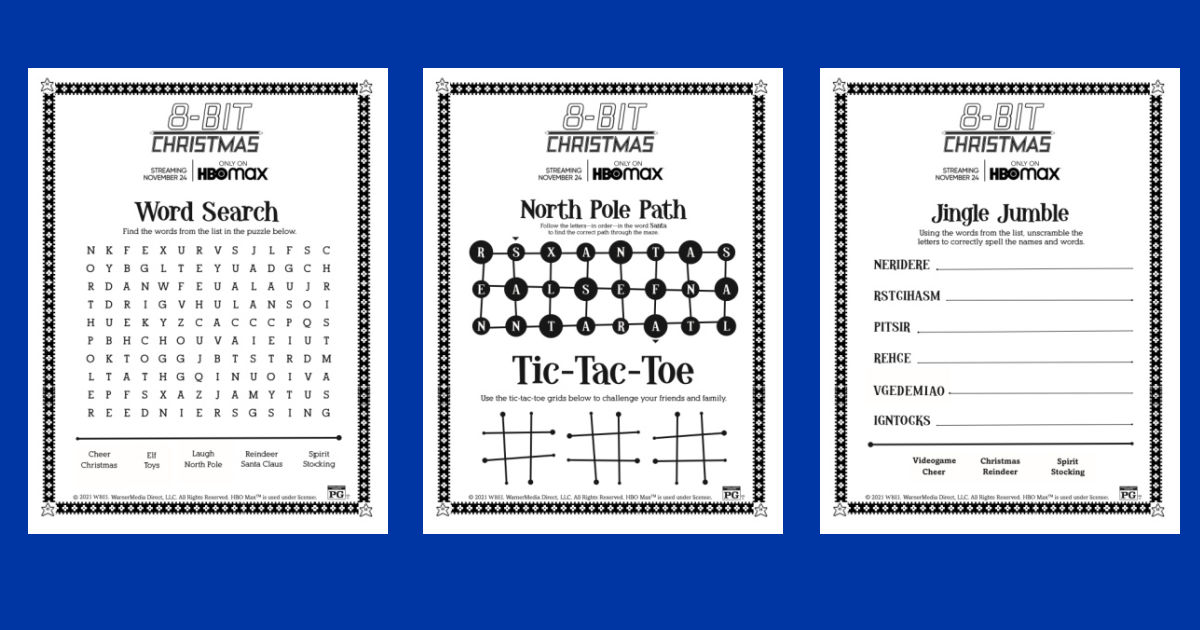 feature 8-bit christmas activity pages