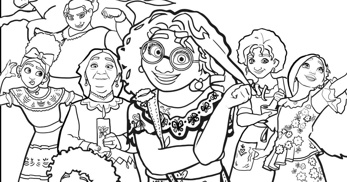 feature Encanto Madrigal Family Coloring Page