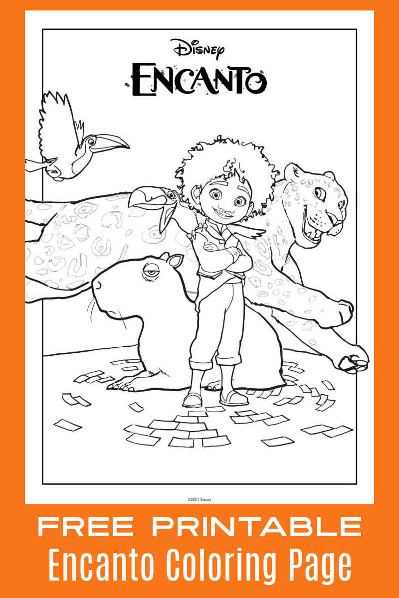 Have some Disney movie fun at home, when you download the free printable Encanto Antonio coloring page for your kids. 