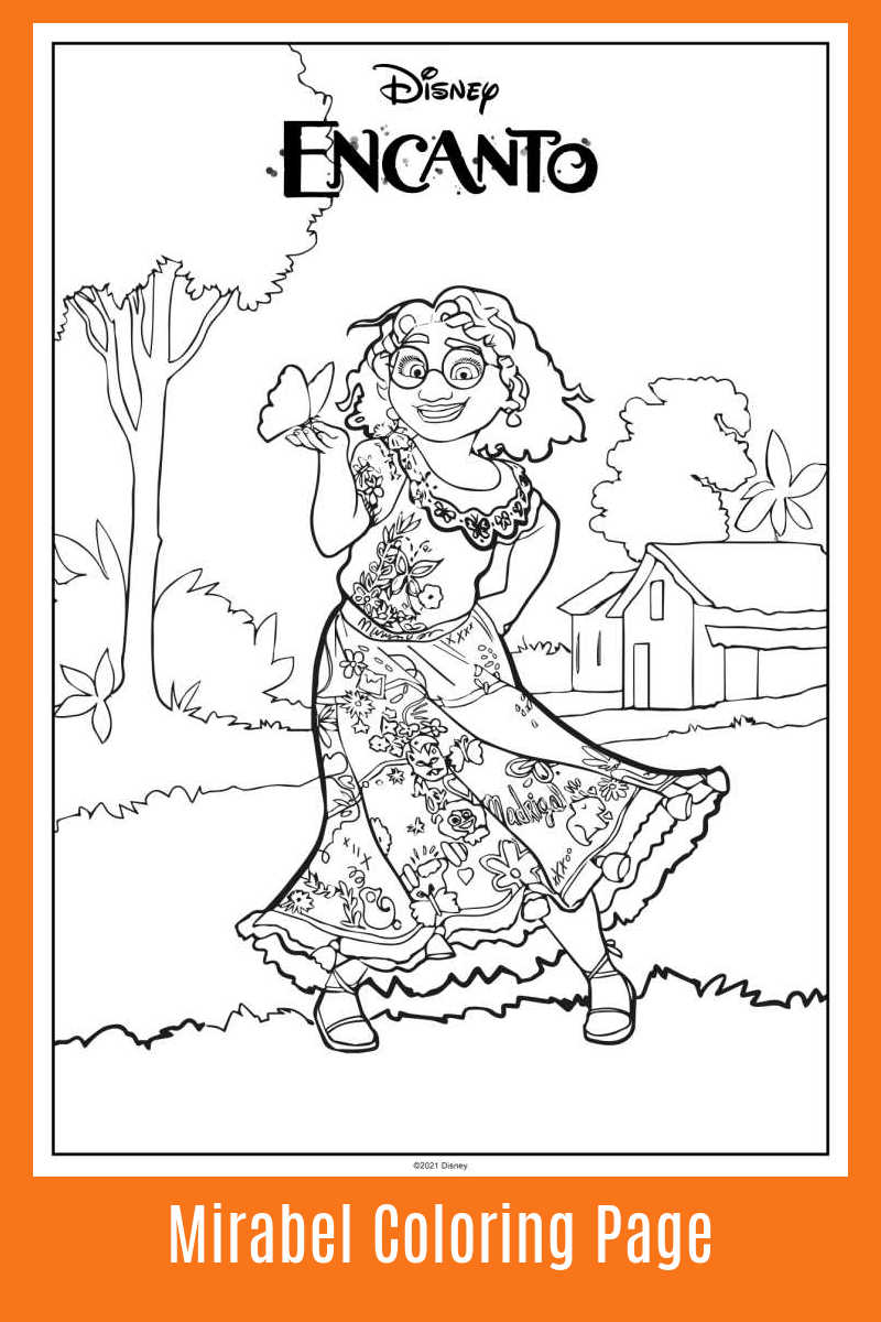 Download the free printable Encanto Mirabel coloring page, so your child can create colorful art from the Disney movie.