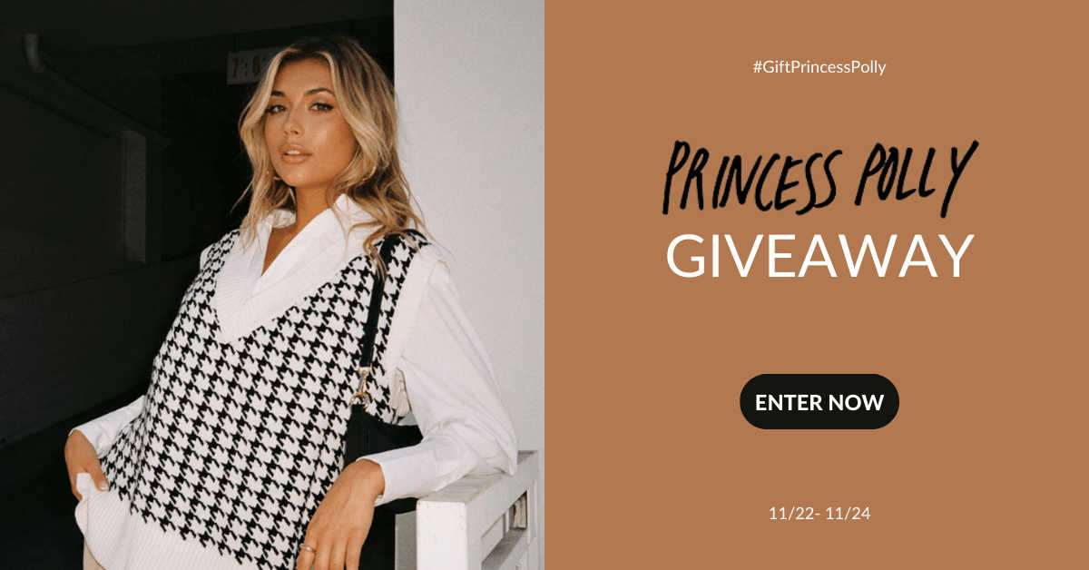 Enter the Princess Polly gift card giveaway, so you can shop for the latest clothing and accessory trends for the holiday season. 