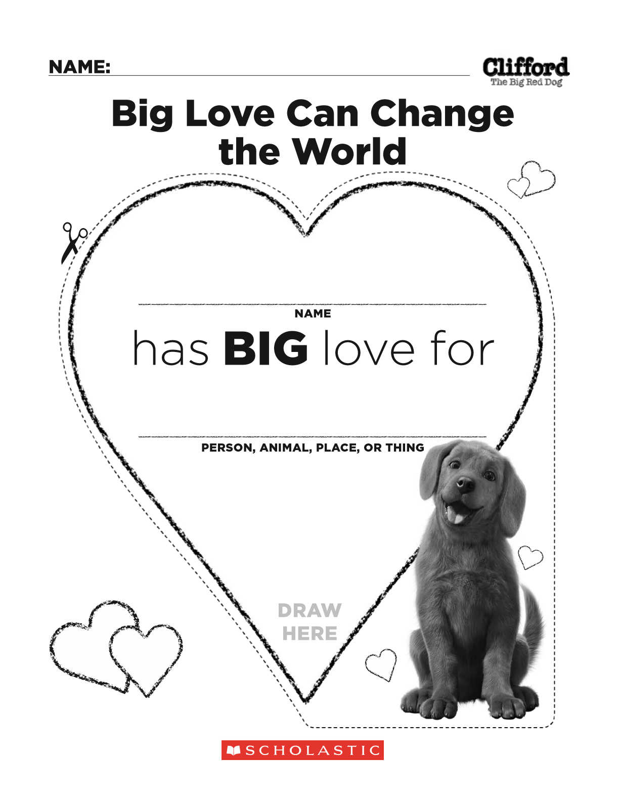 free printable clifford valentine