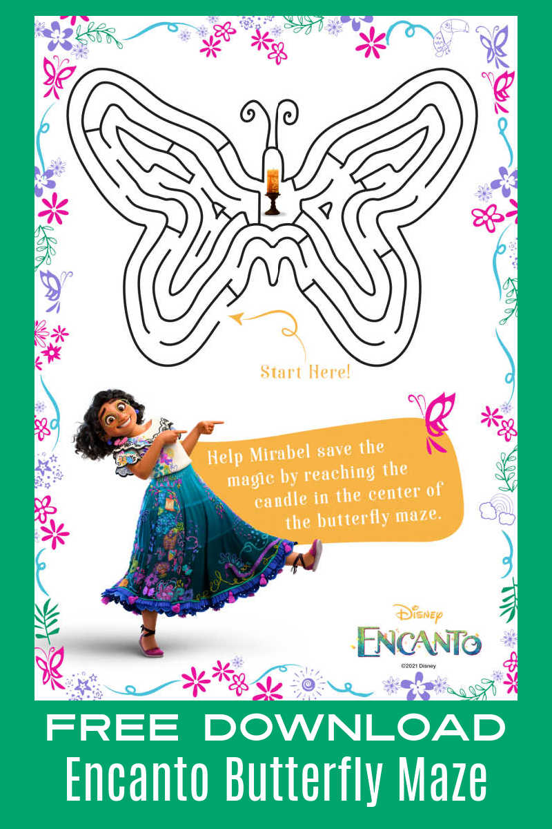 The Disney Encanto butterfly maze printable is a cute and fun challenge for kids, so download it today for free. 