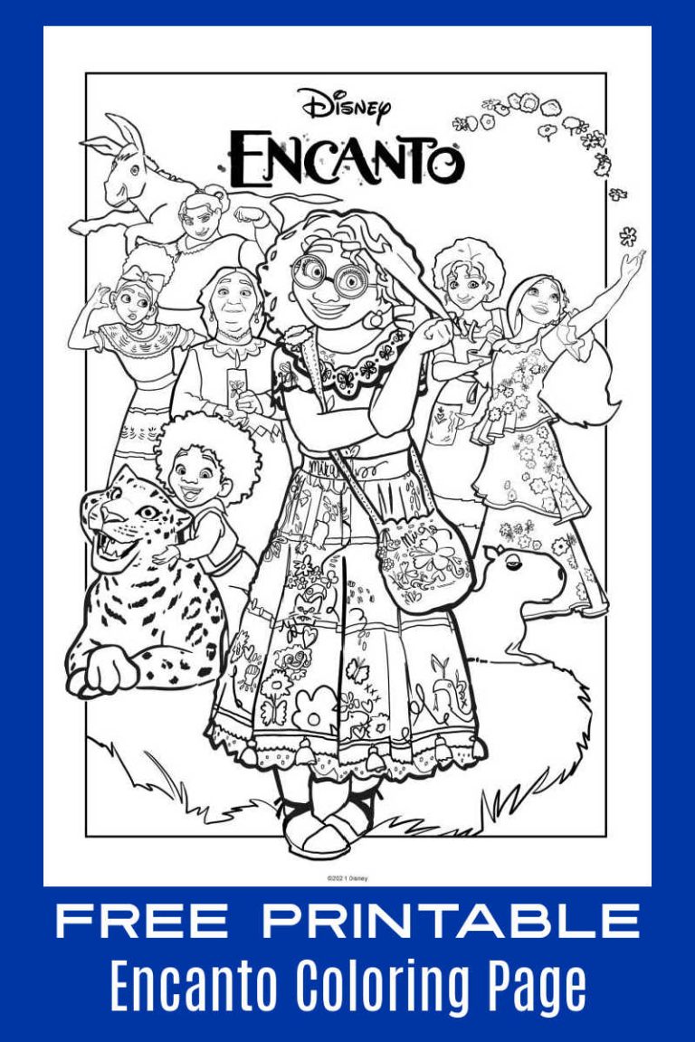 Free Printable Encanto Madrigal Family Coloring Page - Mama Likes This