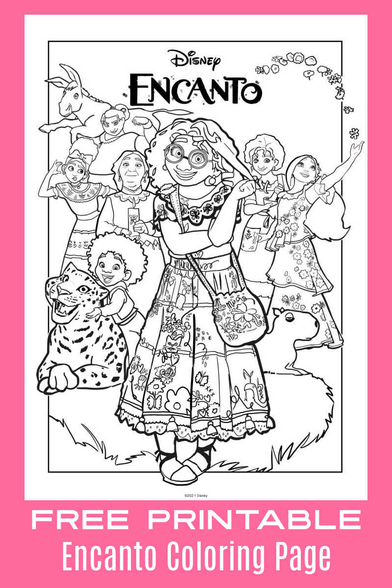 Download the free printable Madrigal family coloring page, so your child can have some creative Disney Encanto fun at home.