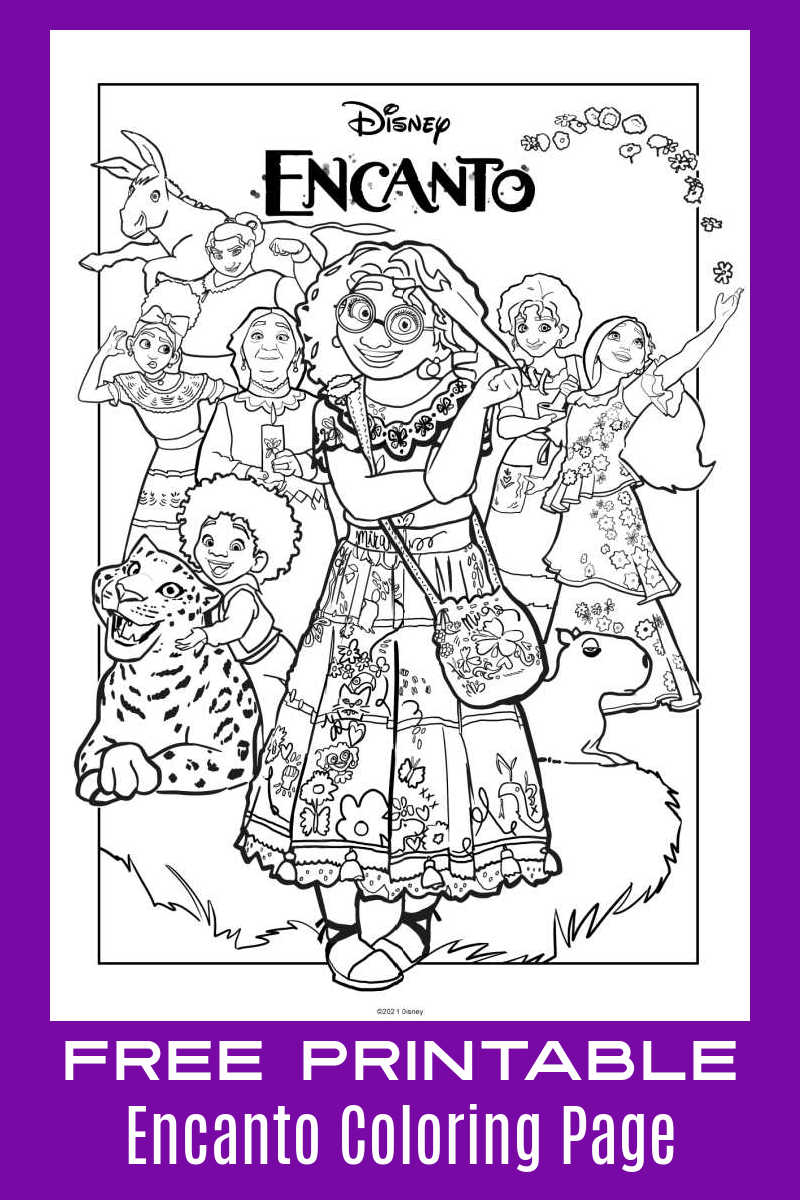 Free Printable Encanto Madrigal Family Coloring Page   Mama Likes This