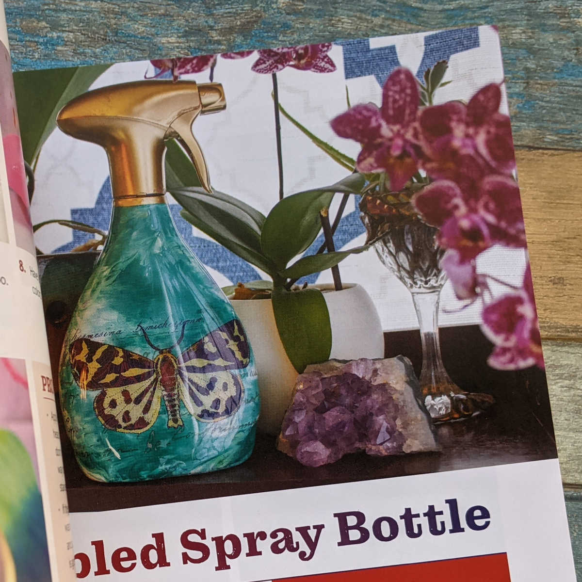 spray bottle transformed with unicorn spit