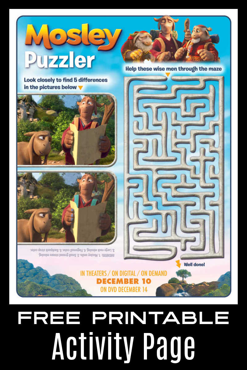 Your kids can have a fun movie puzzler challenge, when you download the free printable Mosley activity page. 