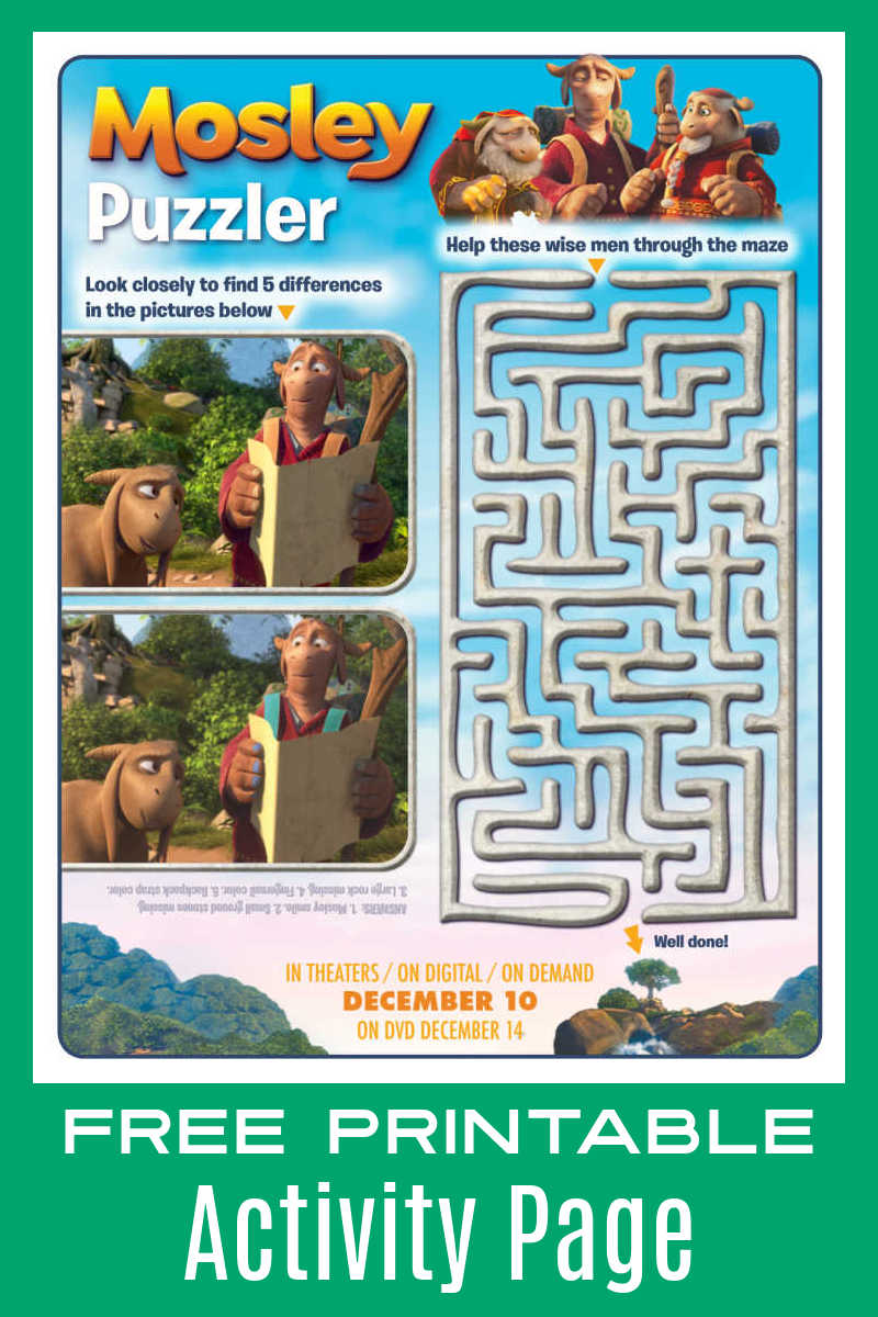 Your kids can have a fun movie puzzler challenge, when you download the free printable Mosley activity page. 