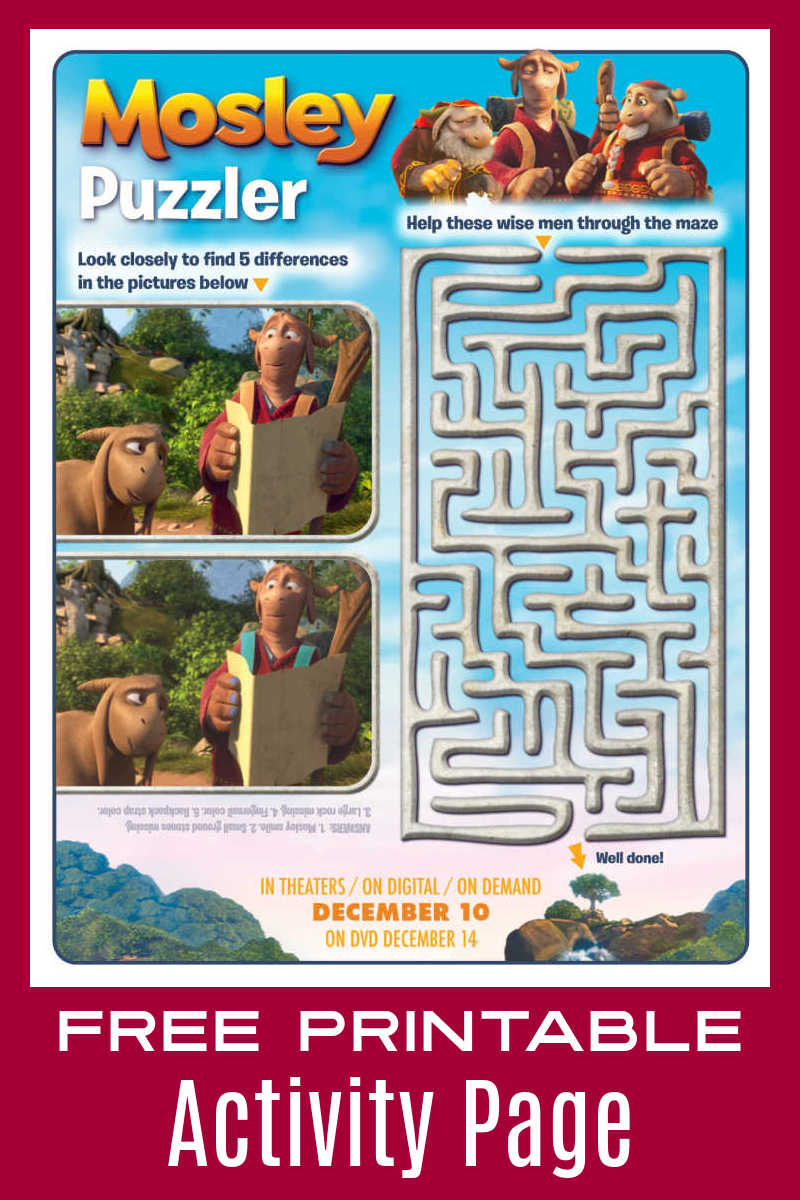 Your kids can have a fun movie puzzler challenge, when you download the free printable Mosley activity page. 