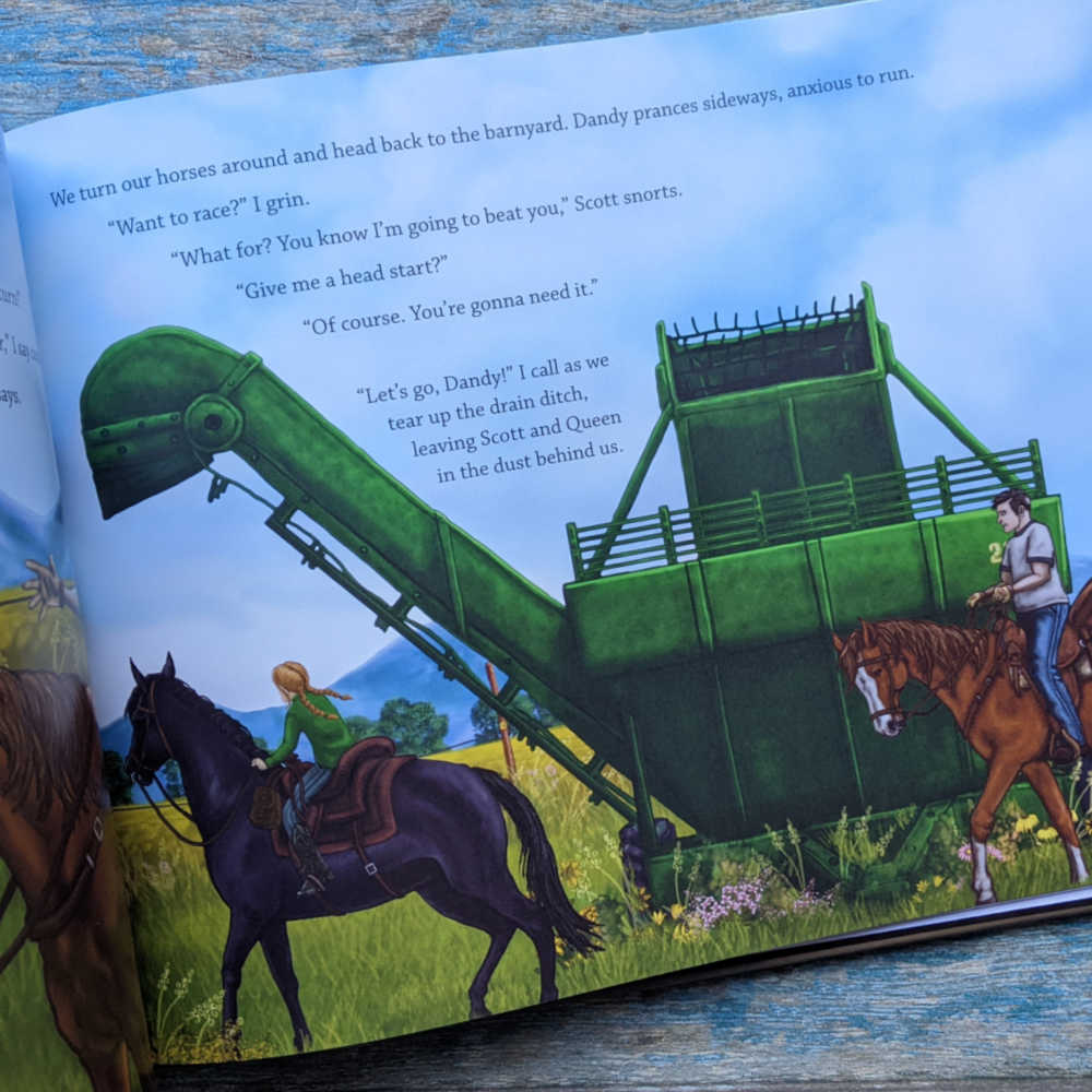 combine illustration in pony express book