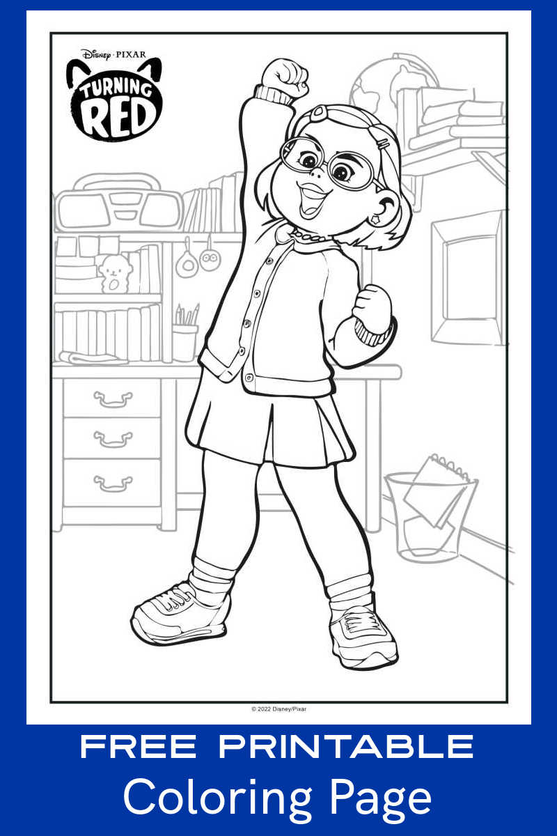 Download the free printable Mei Lee coloring page, so your child color the picture from the new Disney Pixar movie, Turning Red. 
