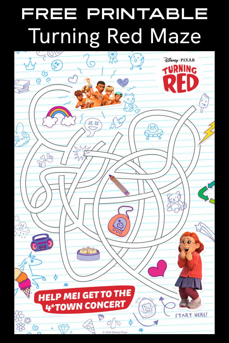 Download the free Turning Red maze for a fun little challenge courtesy of the latest Disney Pixar family movie. 