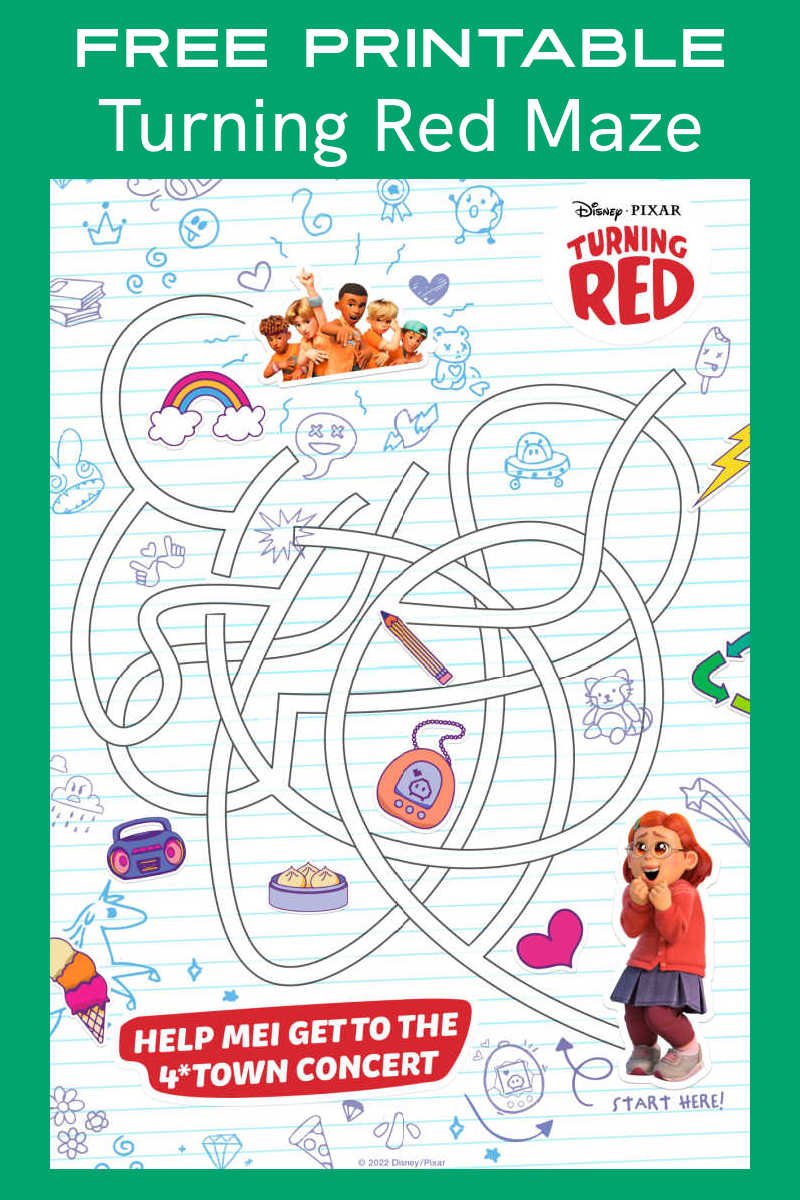 Download the free Turning Red maze for a fun little challenge courtesy of the latest Disney Pixar family movie. 